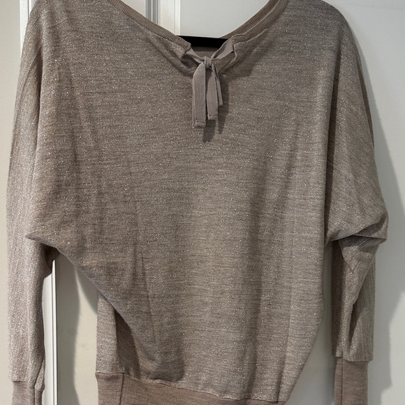 LOFT Metallic Light Gold Crewneck Sweater - Picture 4 of 4